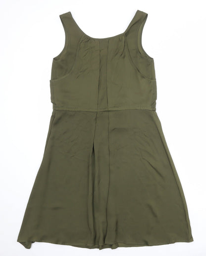 VERO MODA Womens Green Polyester Tank Dress Size S Scoop Neck Pullover