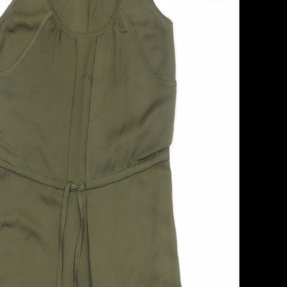 VERO MODA Womens Green Polyester Tank Dress Size S Scoop Neck Pullover