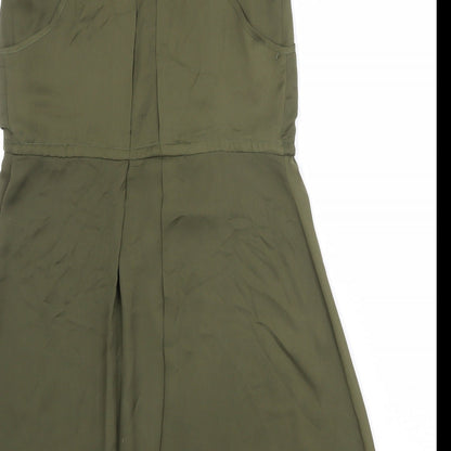 VERO MODA Womens Green Polyester Tank Dress Size S Scoop Neck Pullover