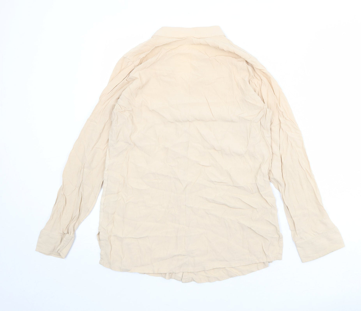 Womens UK Size 12 Marks and Spencer Beige Basic Button-Up