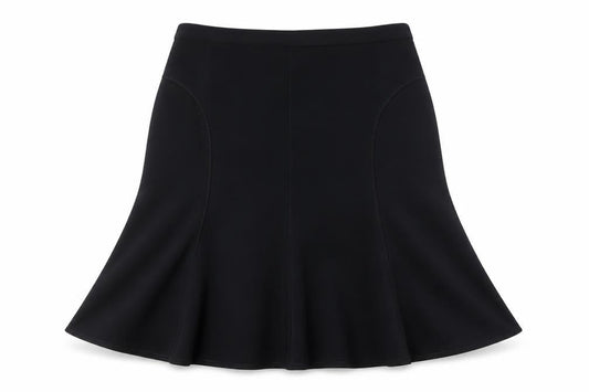Peter Hahn Womens Black Polyester Swing Skirt Size 42 in Zip