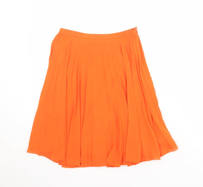 ASOS Womens Orange Polyester Pleated Skirt Size 6 Zip
