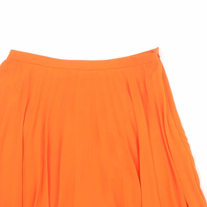 ASOS Womens Orange Polyester Pleated Skirt Size 6 Zip