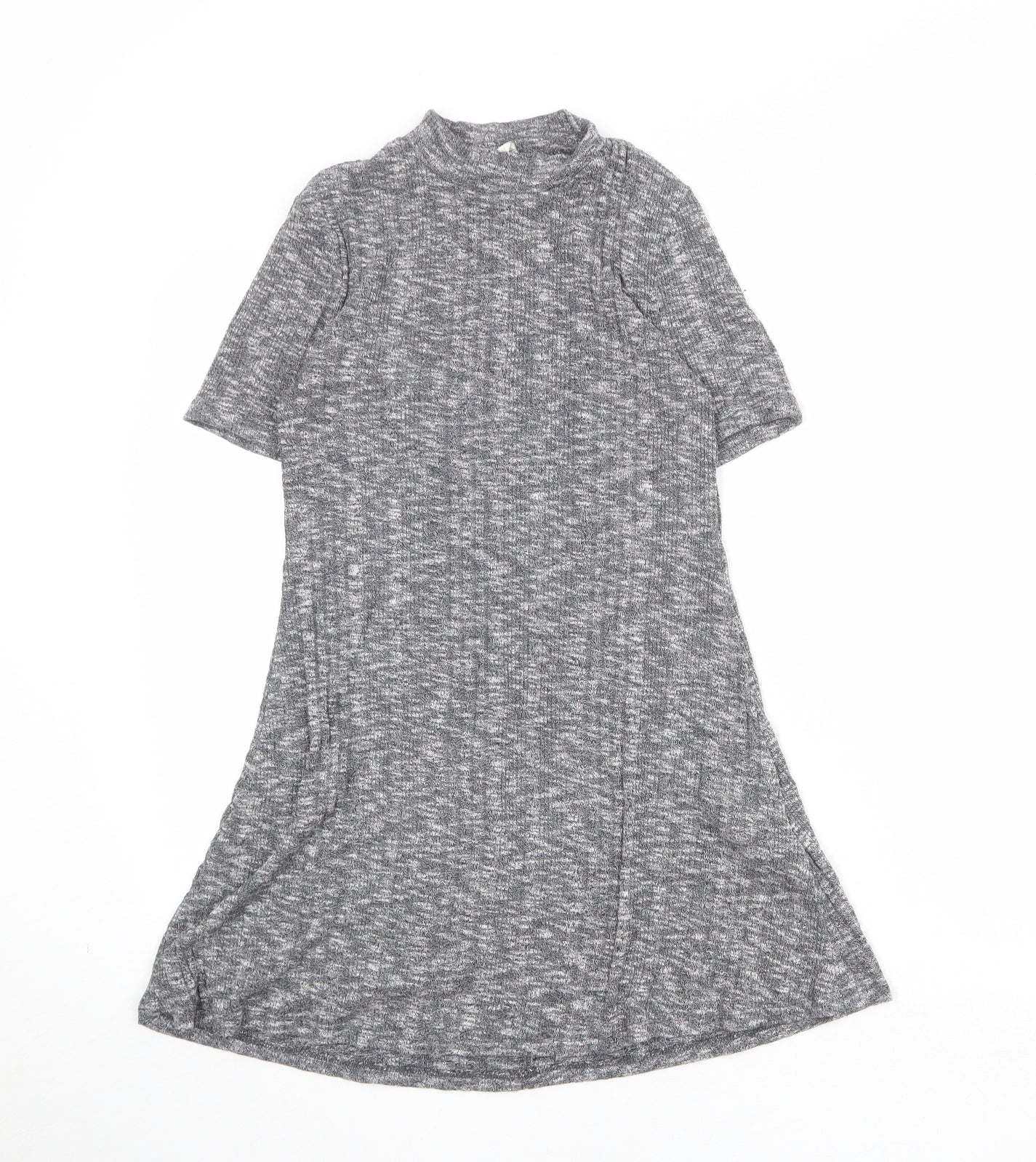 FOREVER 21 Womens Grey Polyester A-Line Size M Mock Neck Pullover