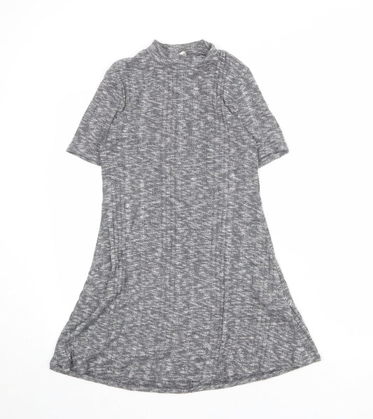 FOREVER 21 Womens Grey Polyester A-Line Size M Mock Neck Pullover