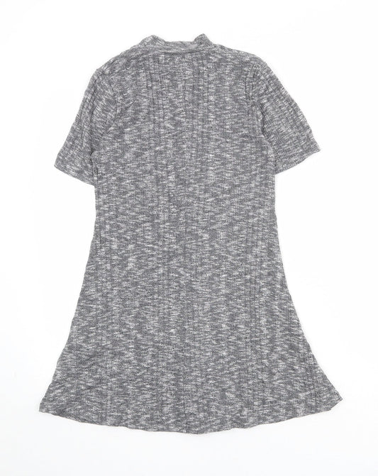 FOREVER 21 Womens Grey Polyester A-Line Size M Mock Neck Pullover