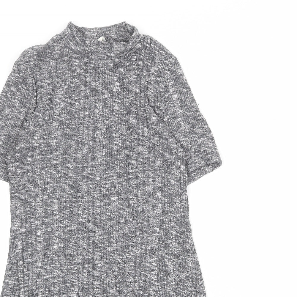 FOREVER 21 Womens Grey Polyester A-Line Size M Mock Neck Pullover