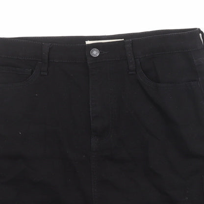 Gap Womens Black Cotton A-Line Skirt Size 29 in Zip