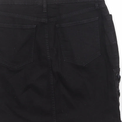 Gap Womens Black Cotton A-Line Skirt Size 29 in Zip