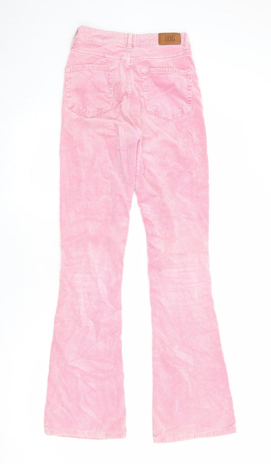 BDG Womens Pink Cotton Trousers Size 24 in Regular Zip