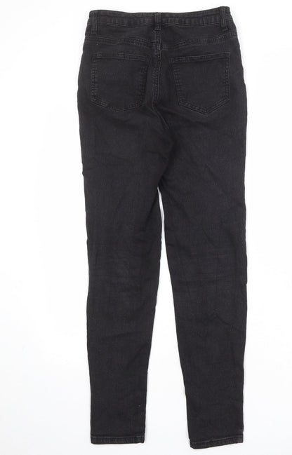 Boohoo Womens Black Cotton Skinny Jeans Size 8 Regular Zip
