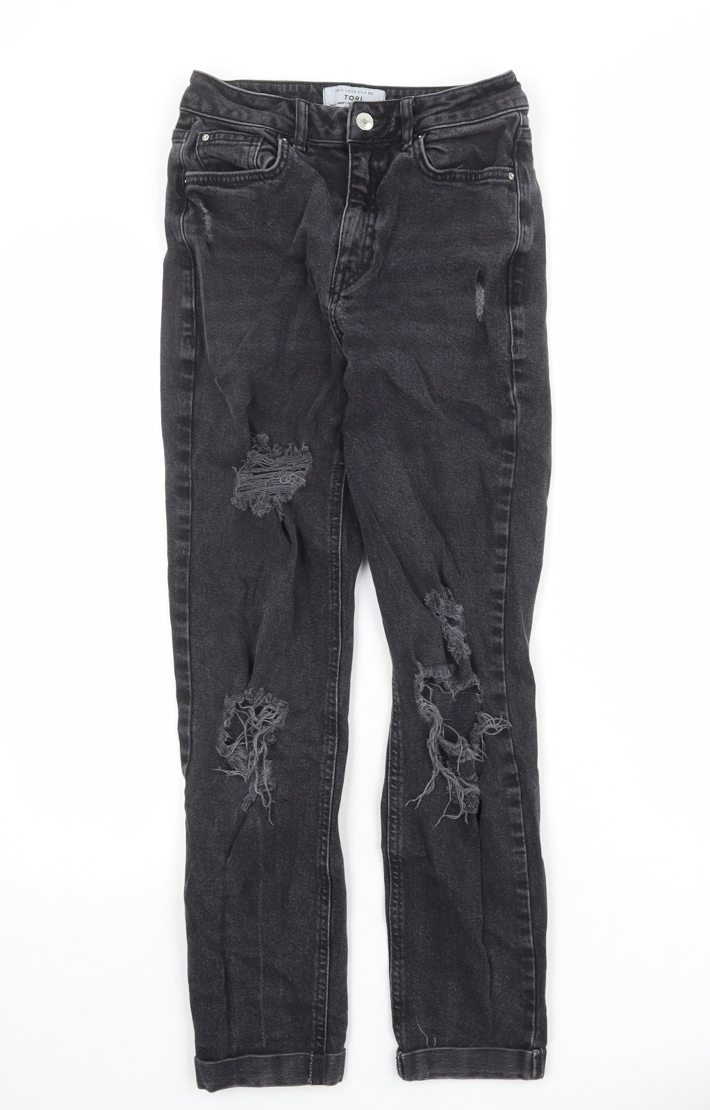 New Look Womens Black Cotton Skinny Jeans Size 10 Regular Zip