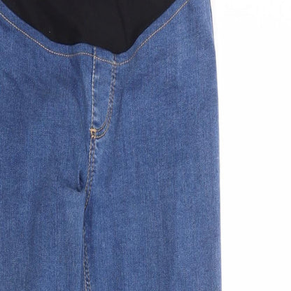 Topshop Womens Blue Cotton Skinny Jeans Size 26 in Regular Zip