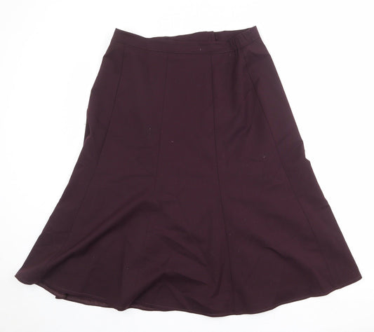 Country Casuals Womens Purple Polyester A-Line Skirt Size 14 Zip