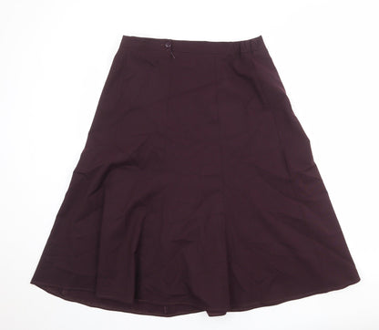 Country Casuals Womens Purple Polyester A-Line Skirt Size 14 Zip