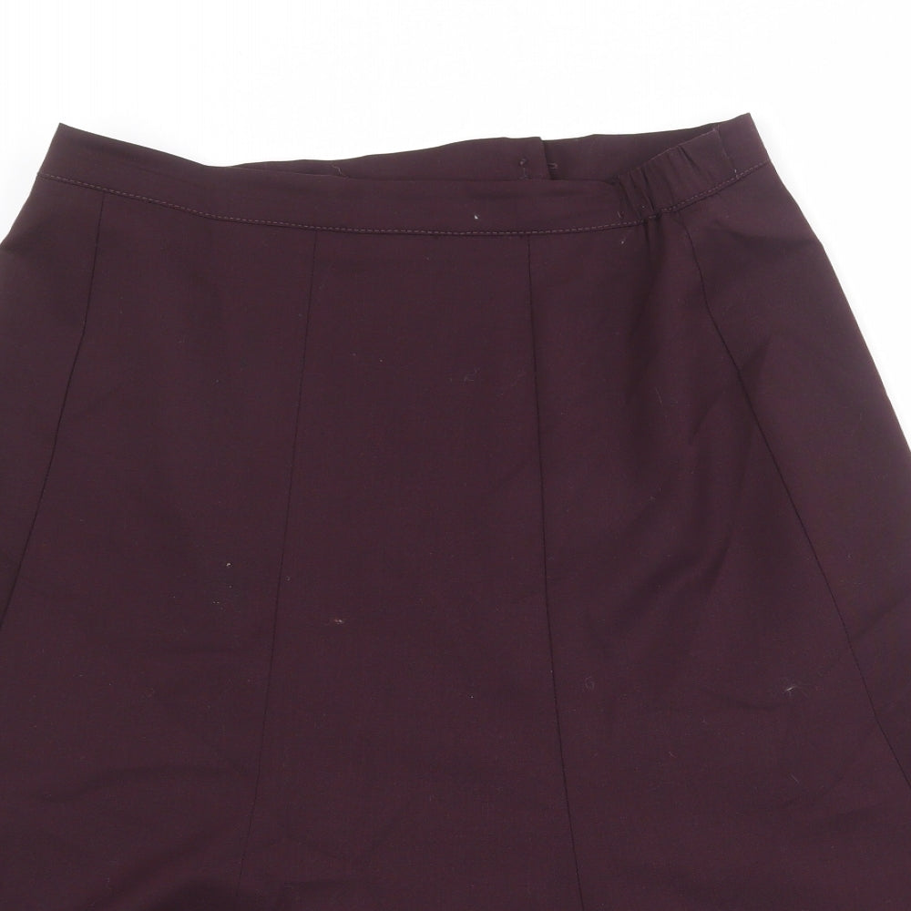 Country Casuals Womens Purple Polyester A-Line Skirt Size 14 Zip