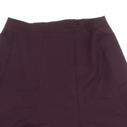 Country Casuals Womens Purple Polyester A-Line Skirt Size 14 Zip