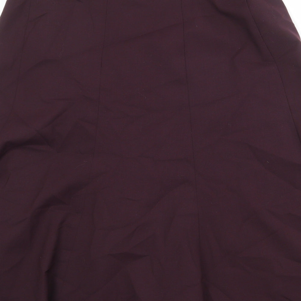 Country Casuals Womens Purple Polyester A-Line Skirt Size 14 Zip