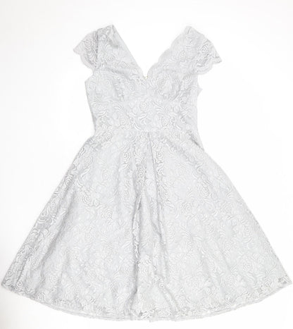 Jolie Moi Womens Grey Polyamide A-Line Size 12 V-Neck Zip