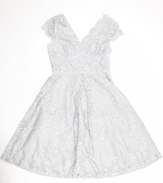 Jolie Moi Womens Grey Polyamide A-Line Size 12 V-Neck Zip