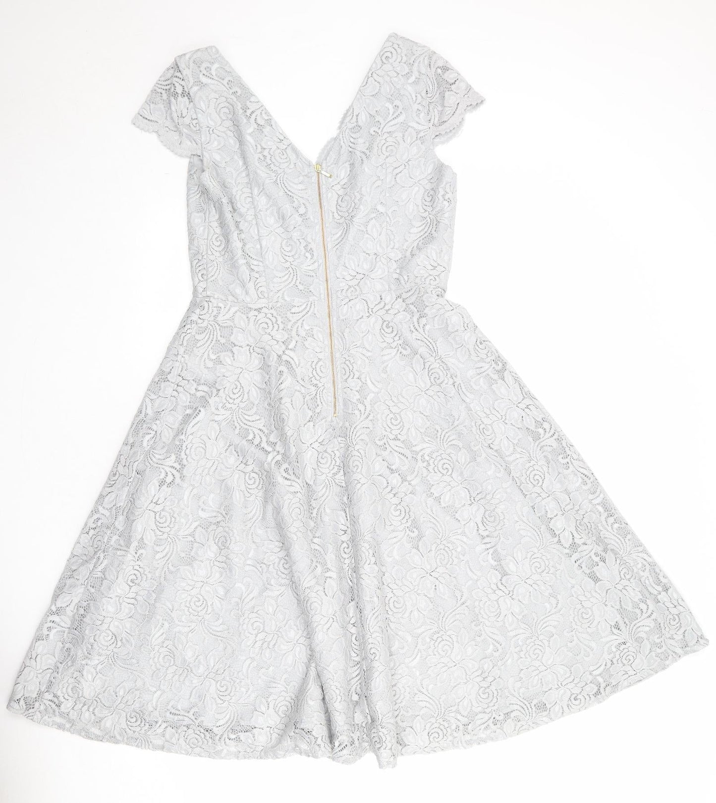 Jolie Moi Womens Grey Polyamide A-Line Size 12 V-Neck Zip