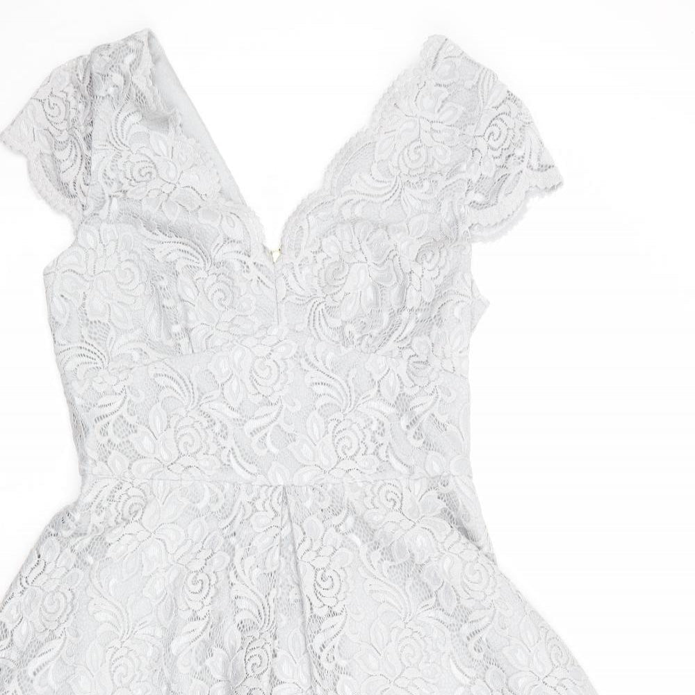 Jolie Moi Womens Grey Polyamide A-Line Size 12 V-Neck Zip