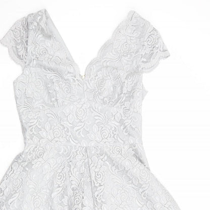 Jolie Moi Womens Grey Polyamide A-Line Size 12 V-Neck Zip