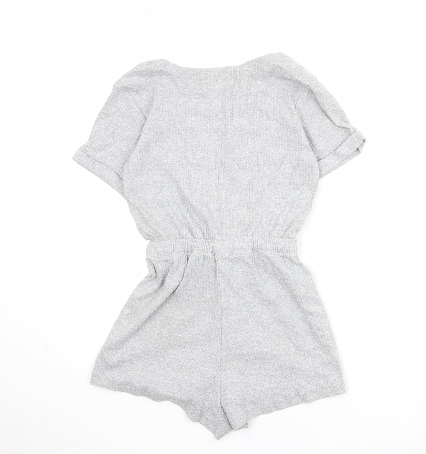 In the Style Womens Grey Cotton Playsuit One-Piece Size 4 Pullover