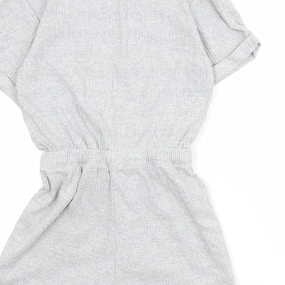 In the Style Womens Grey Cotton Playsuit One-Piece Size 4 Pullover