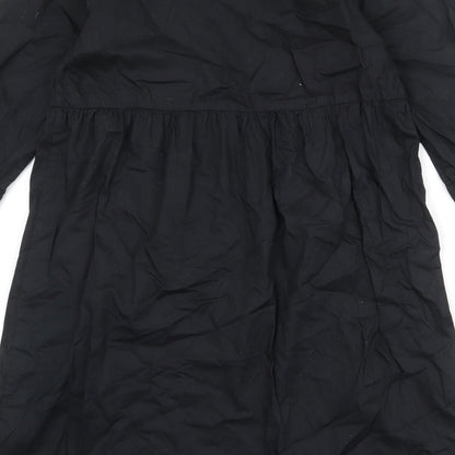 Monki Womens Black 100% Cotton A-Line Size XS Square Neck Pullover