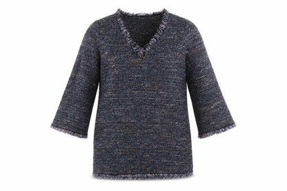 Zara Womens Black Geometric Cotton Jumper Dress Size M V-Neck Pullover