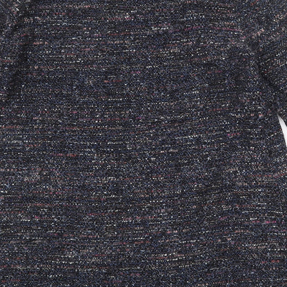Zara Womens Black Geometric Cotton Jumper Dress Size M V-Neck Pullover