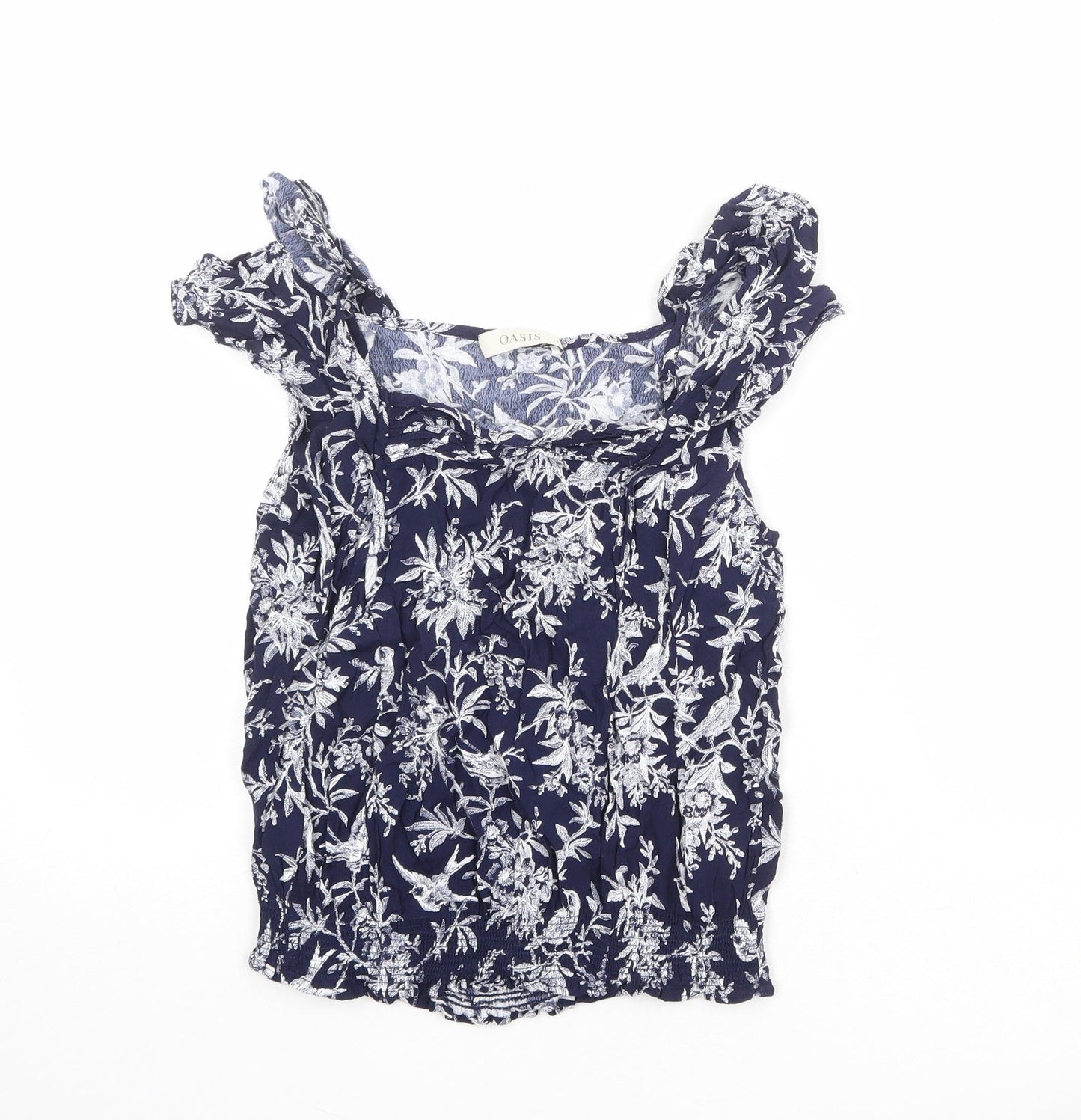 Womens UK Size 10 Oasis Blue Basic Blouse