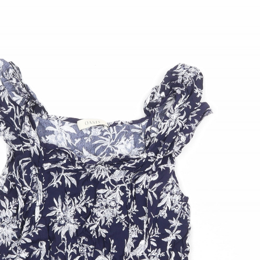 Womens UK Size 10 Oasis Blue Basic Blouse