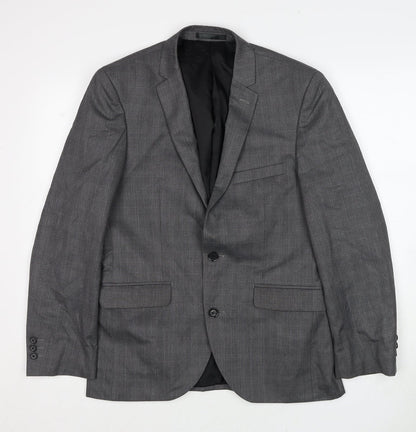 Mens UK Size One Size Burton Regular Grey Suit Jacket