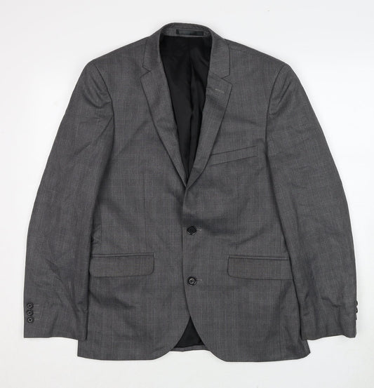 Mens UK Size One Size Burton Regular Grey Suit Jacket