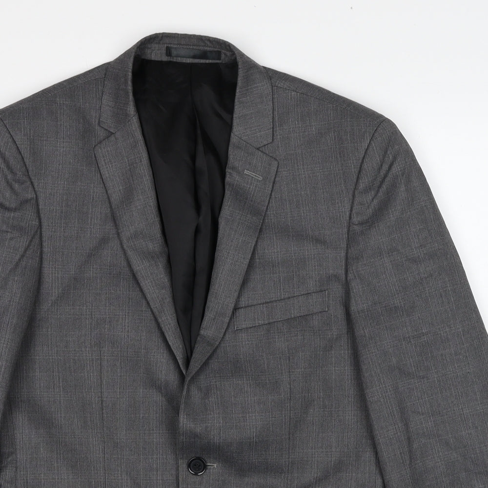 Mens UK Size One Size Burton Regular Grey Suit Jacket