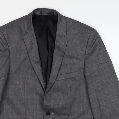 Mens UK Size One Size Burton Regular Grey Suit Jacket
