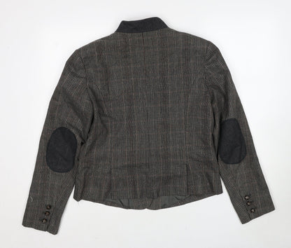 Great Plains London Womens Brown Check Wool Jacket Blazer Size L