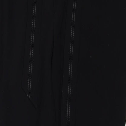 YAYA Womens Black Polyester Trousers Size 10 Regular Zip - Contrast Stitching