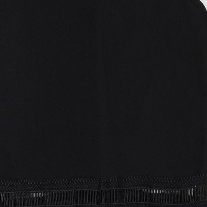 Missguided Womens Black Polyester Shift Size 12 V-Neck Zip - Lace Neckline Detail