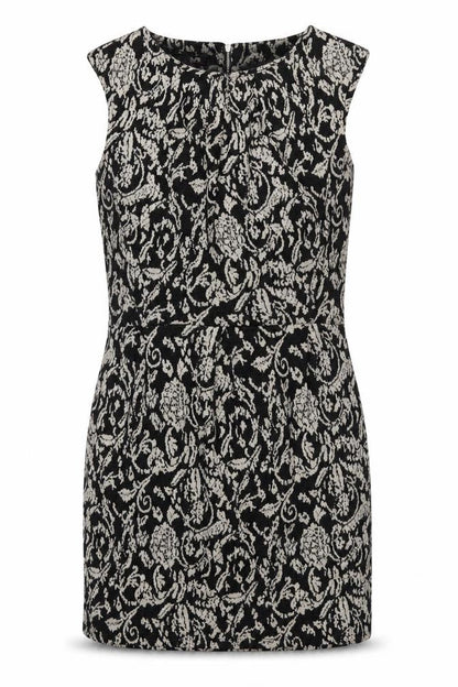 Therapy Womens Black Geometric Acrylic Shift Size 12 Round Neck Zip