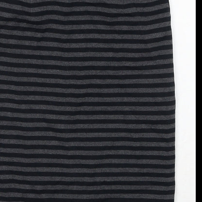 Deuxieme Classe Womens Grey Striped Cotton A-Line Skirt Size 10