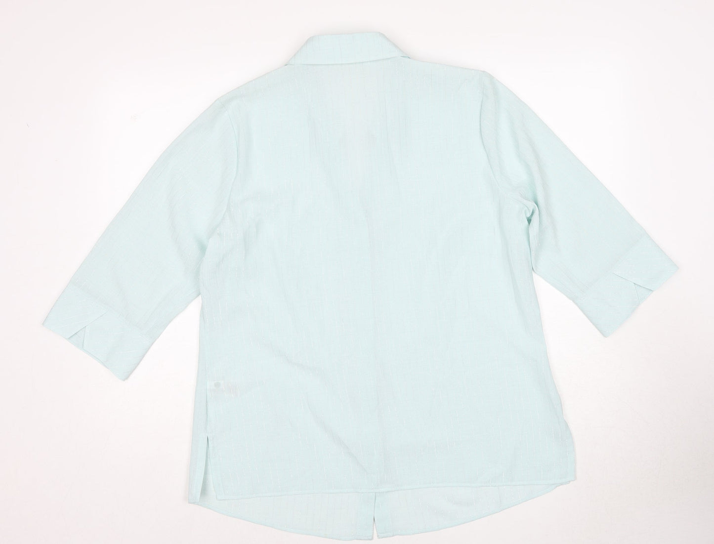 Womens UK Size 16 Marks and Spencer Blue Basic Button-Up