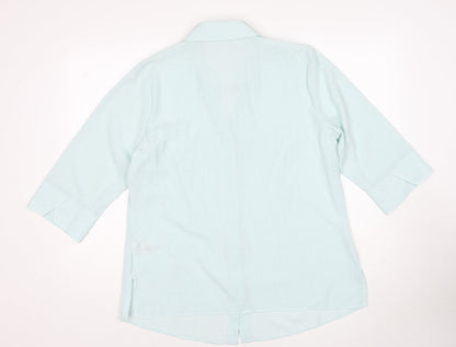 Womens UK Size 16 Marks and Spencer Blue Basic Button-Up