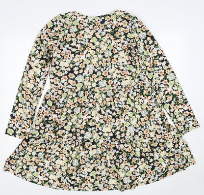 River Island Womens Multicoloured Floral Polyester A-Line Size 10 Round Neck Pullover