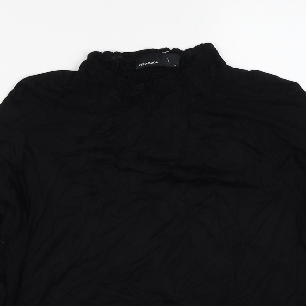 Womens UK Size L VERO MODA Black Basic Blouse