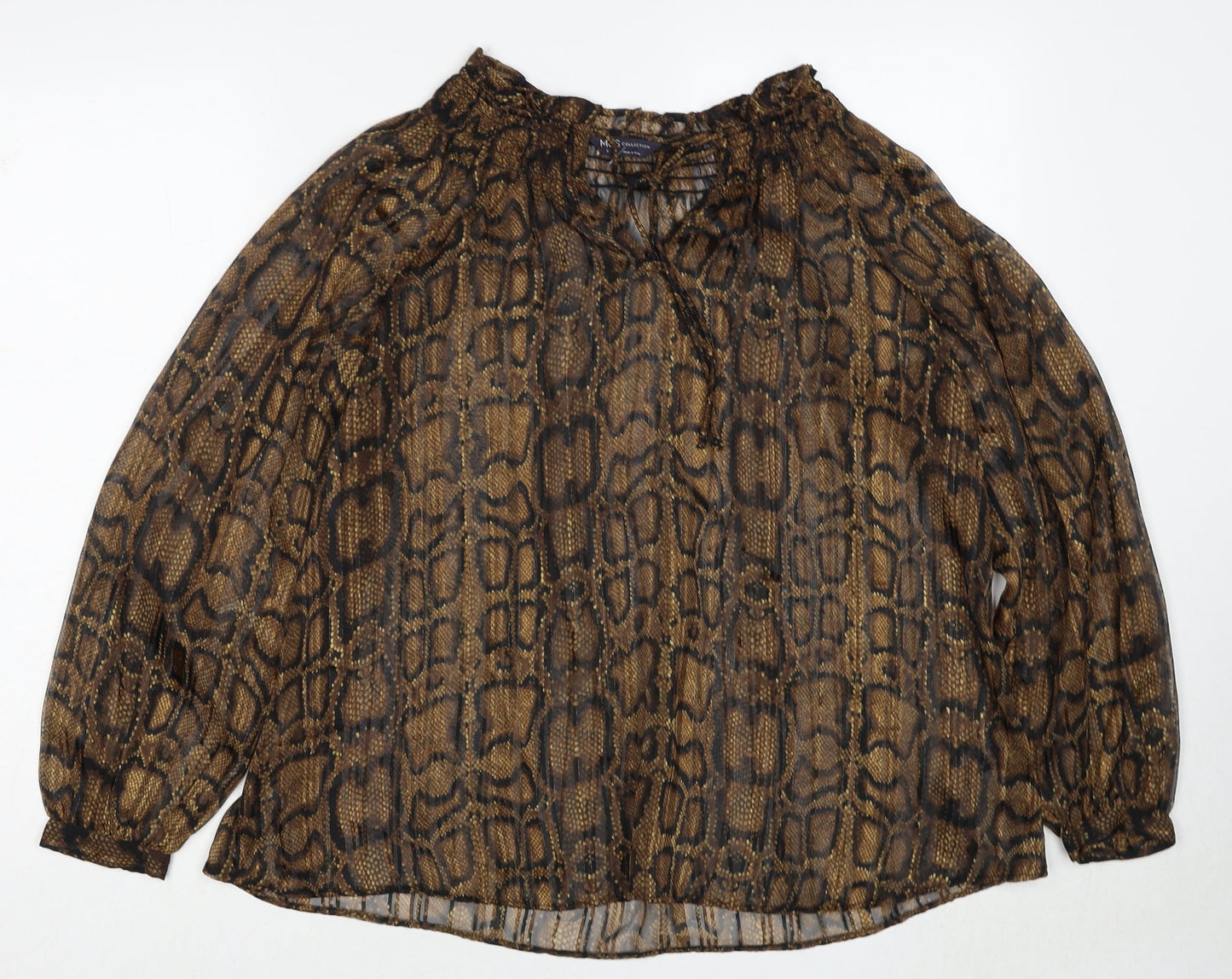 Womens UK Size 8 Marks and Spencer Brown Basic Blouse