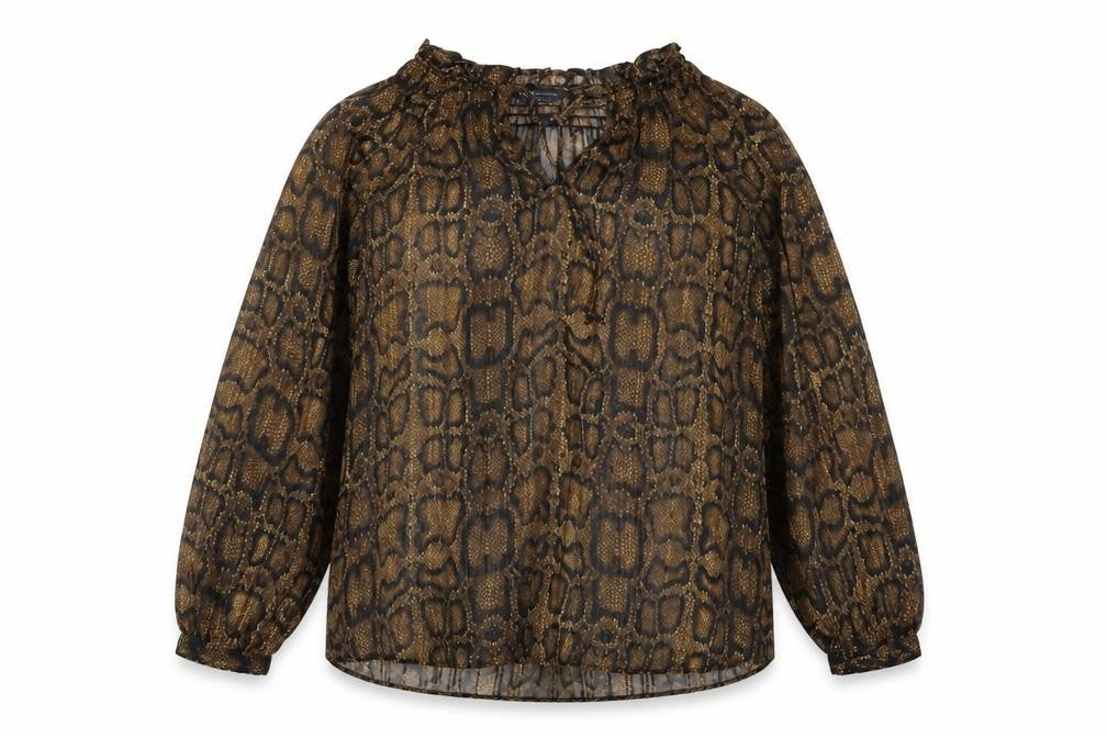 Womens UK Size 8 Marks and Spencer Brown Basic Blouse