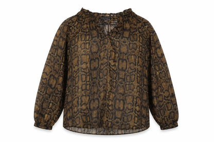 Womens UK Size 8 Marks and Spencer Brown Basic Blouse